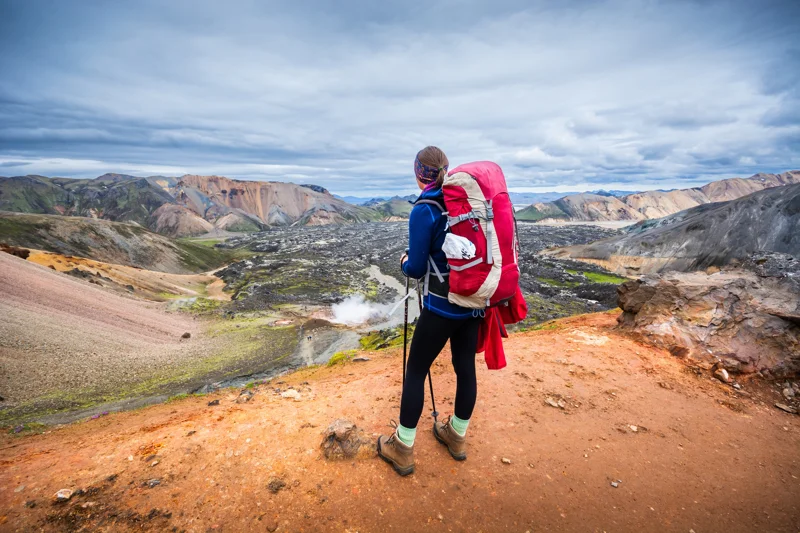 Laugavegur Trail’s colorful mountains in Landmannalaugar, Iceland.