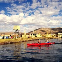 Kayaking to Uros Floating Islands at Lake Tititica